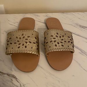 Jack Rogers Gold Sandal Never Worn!